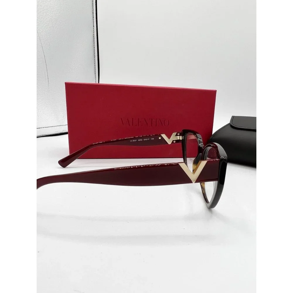 Valentino Women's Eyeglasses VA3037 5002 Full Rim Cat Eye Rockstud Havana 54mm P - Picture 4 of 14